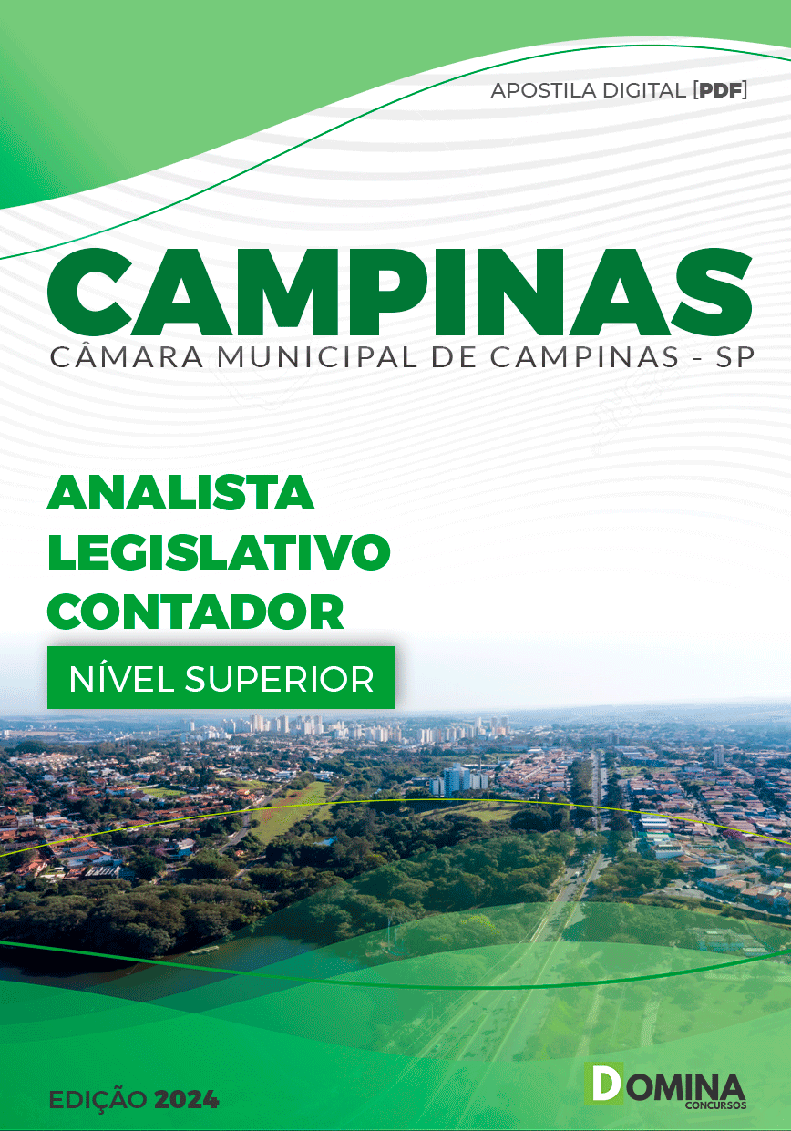 Apostila Câmara Campinas SP 2024 Analista Legislativo Contador