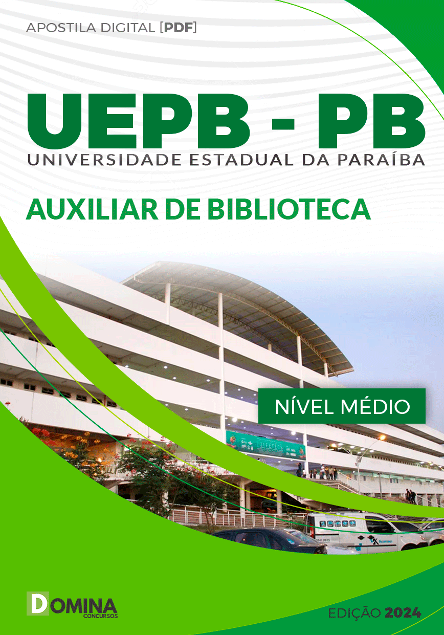 Apostila UEPB PB 2024 Auxiliar de Biblioteca