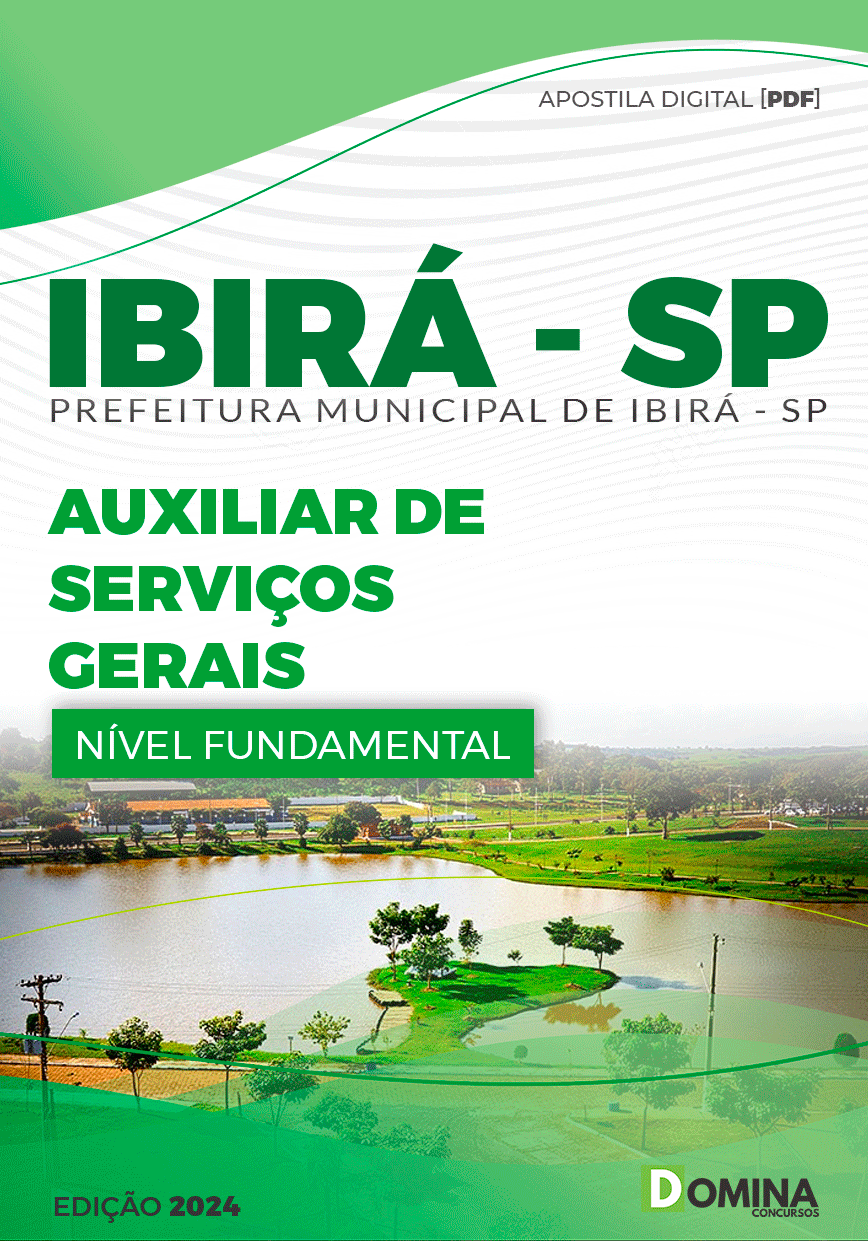 Apostila Pref Ibirá SP 2024 Auxiliar de Serviços Gerais