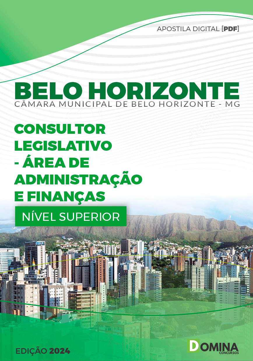 Apostila Pref Belo Horizonte MG 2024 Consultor Legislativo Adm Finanças