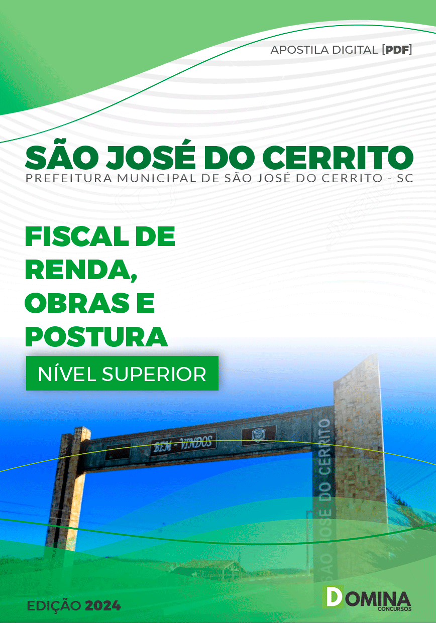 Pref São José do Cerrito SC 2024 Fiscal de Renda Obras Postura