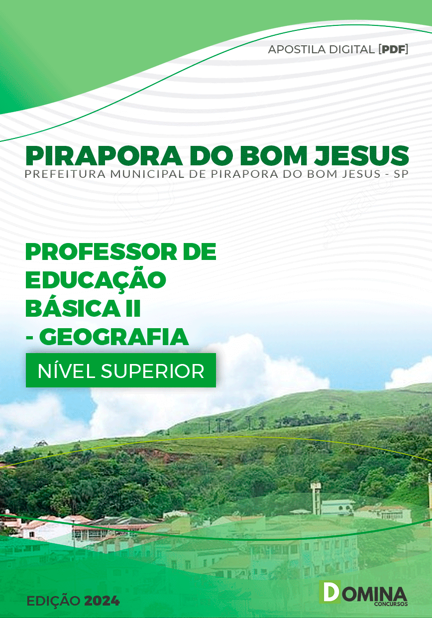 Apostila Pref Pirapora do Bom Jesus SP 2024 Professor II Geografia