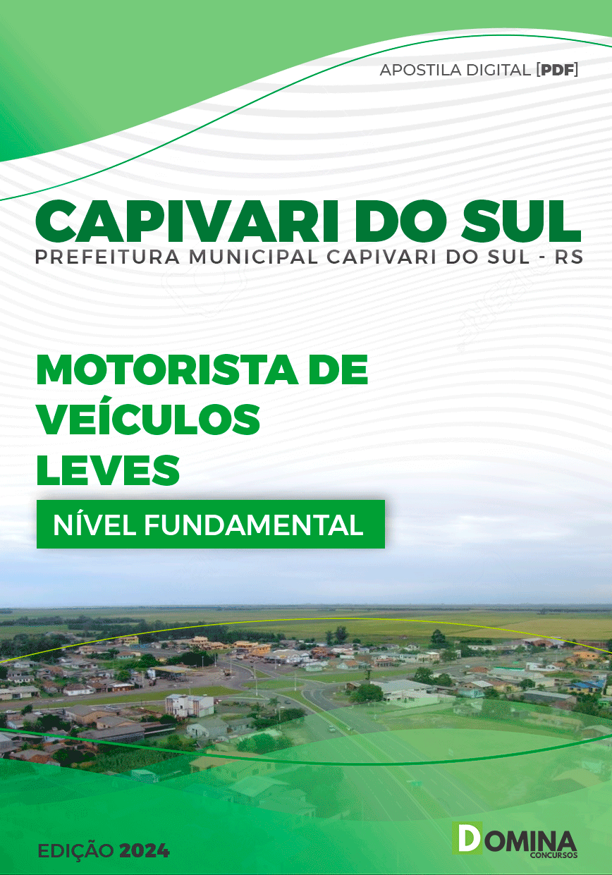 Apostila Pref Capivari do Sul RS 2024 Motorista Veículos Leves