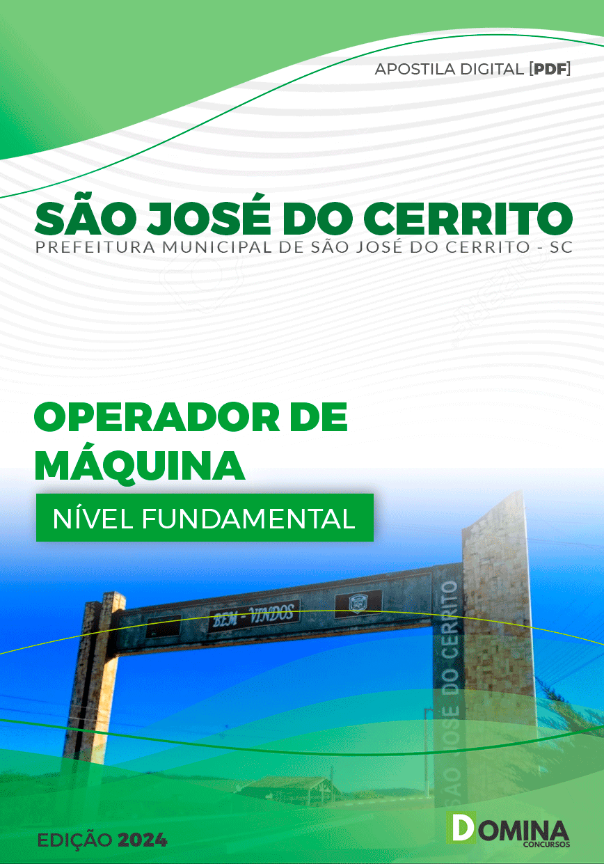 Pref São José do Cerrito SC 2024 Operador de Máquina