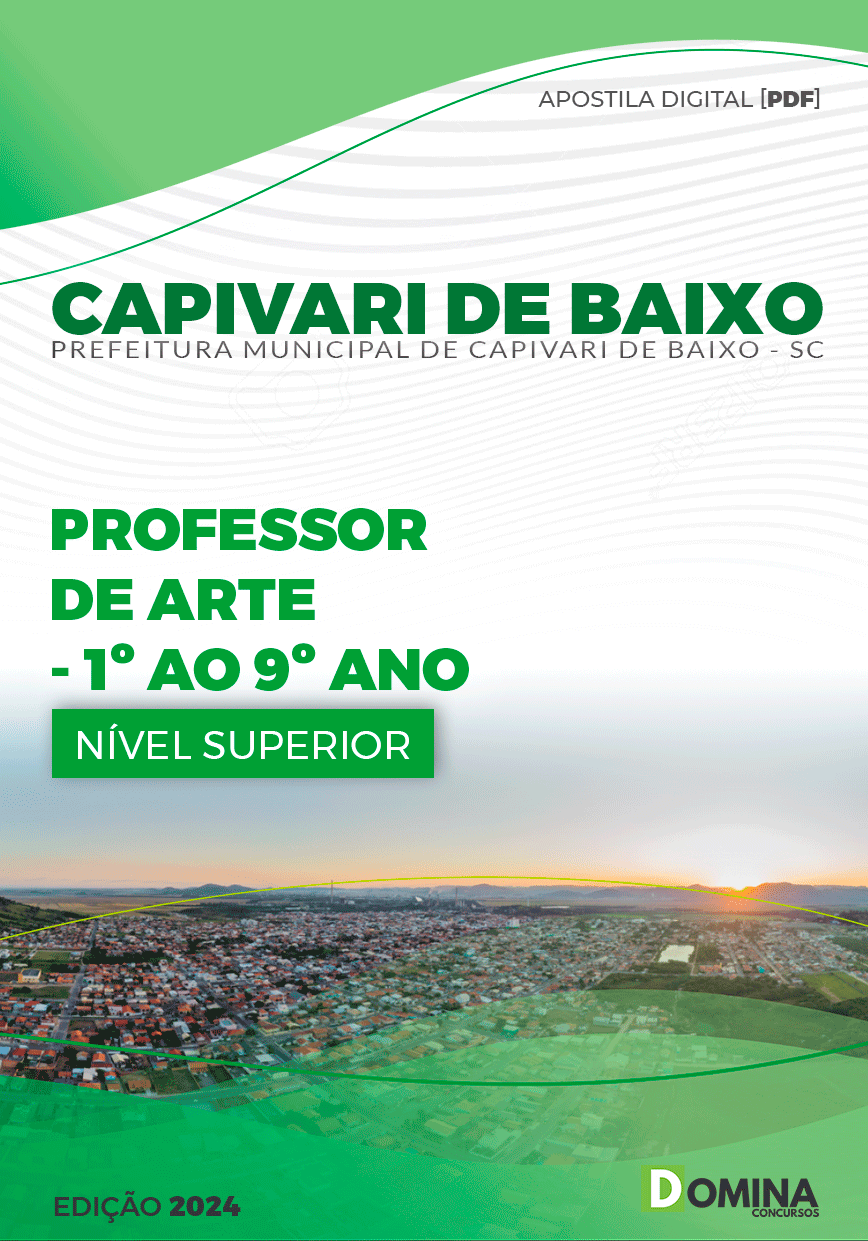 Apostila Pref Capivari de Baixo SC 2024 Professor Arte