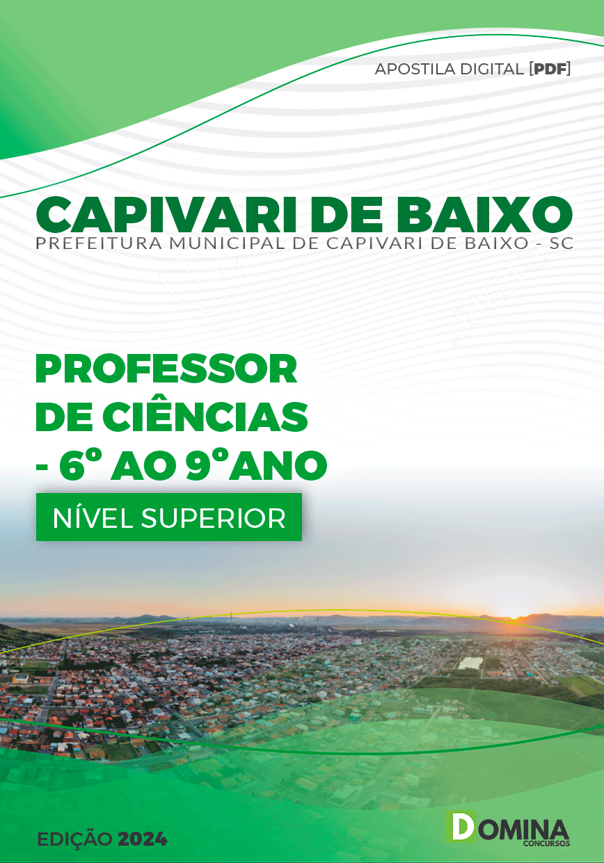 Apostila Pref Capivari de Baixo SC 2024 Professor Ciências