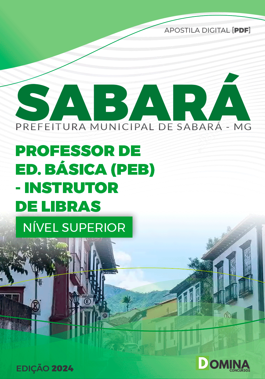Apostila Pref Sabará MG 2024 Professor Instrutor Libras