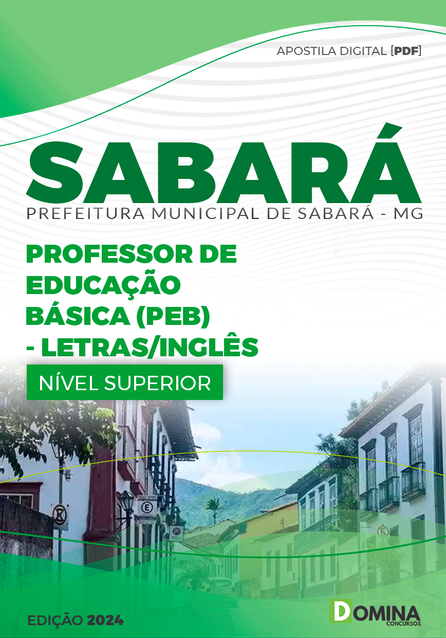 Apostila Pref Sabará MG 2024 Professor Inglês