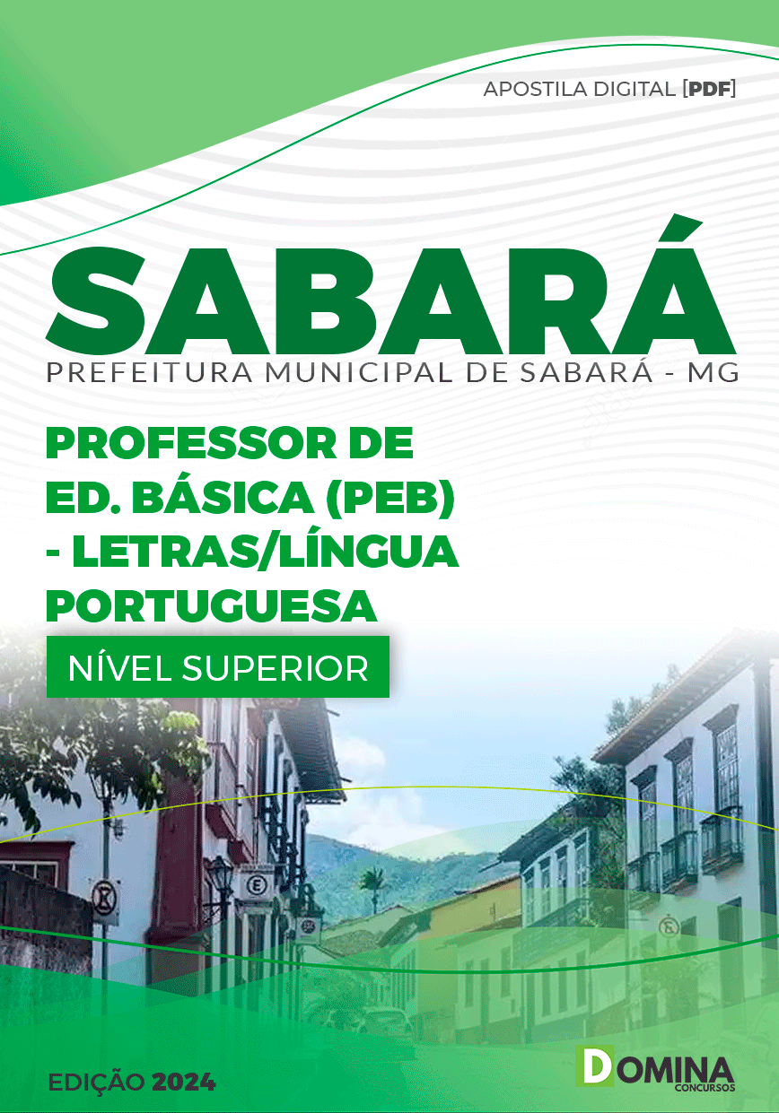 Apostila Pref Sabará MG 2024 Professor Língua Portuguesa