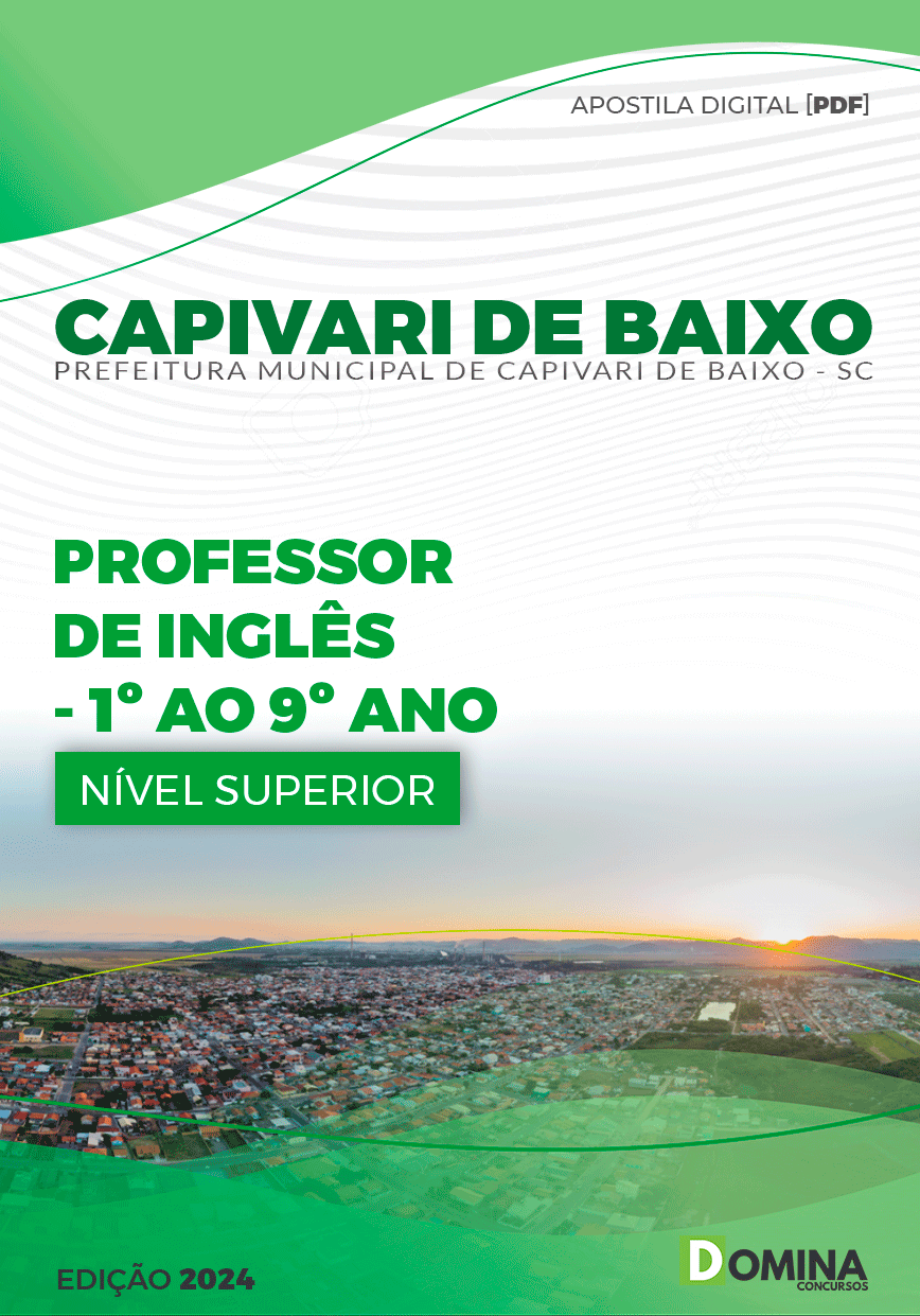 Apostila Pref Capivari de Baixo SC 2024 Professor Inglês