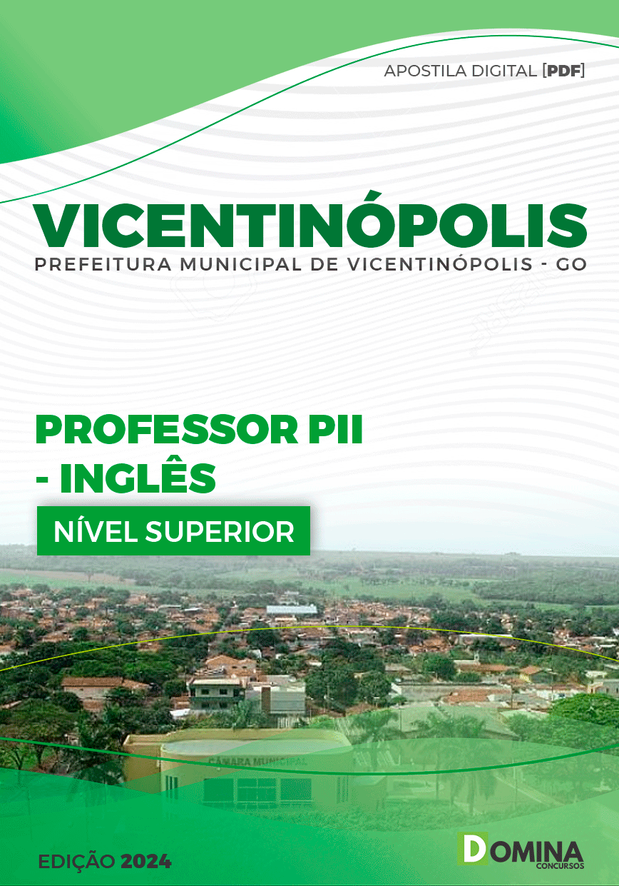Apostila Pref Vicentinópolis GO 2024 Professor II Inglês
