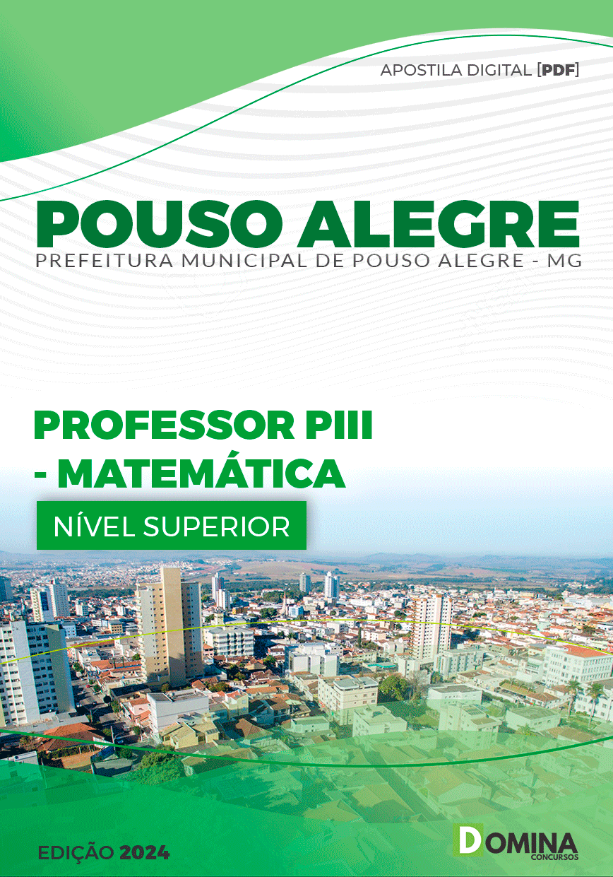 Apostila Pref Pouso Alegre MG 2024 Professor de Matemática