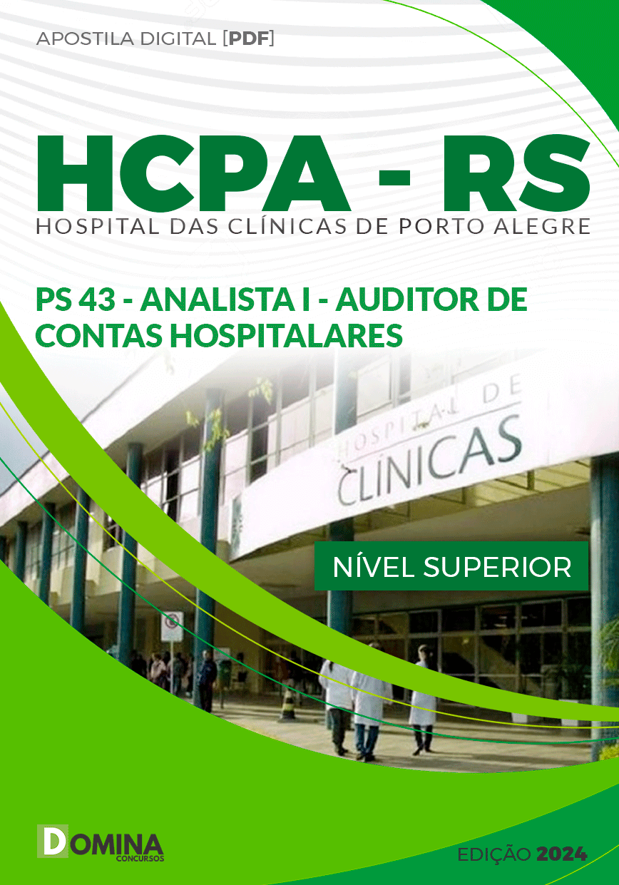 Apostila HCPA RS 2024 Analista Auditor de Contas Hospitalares