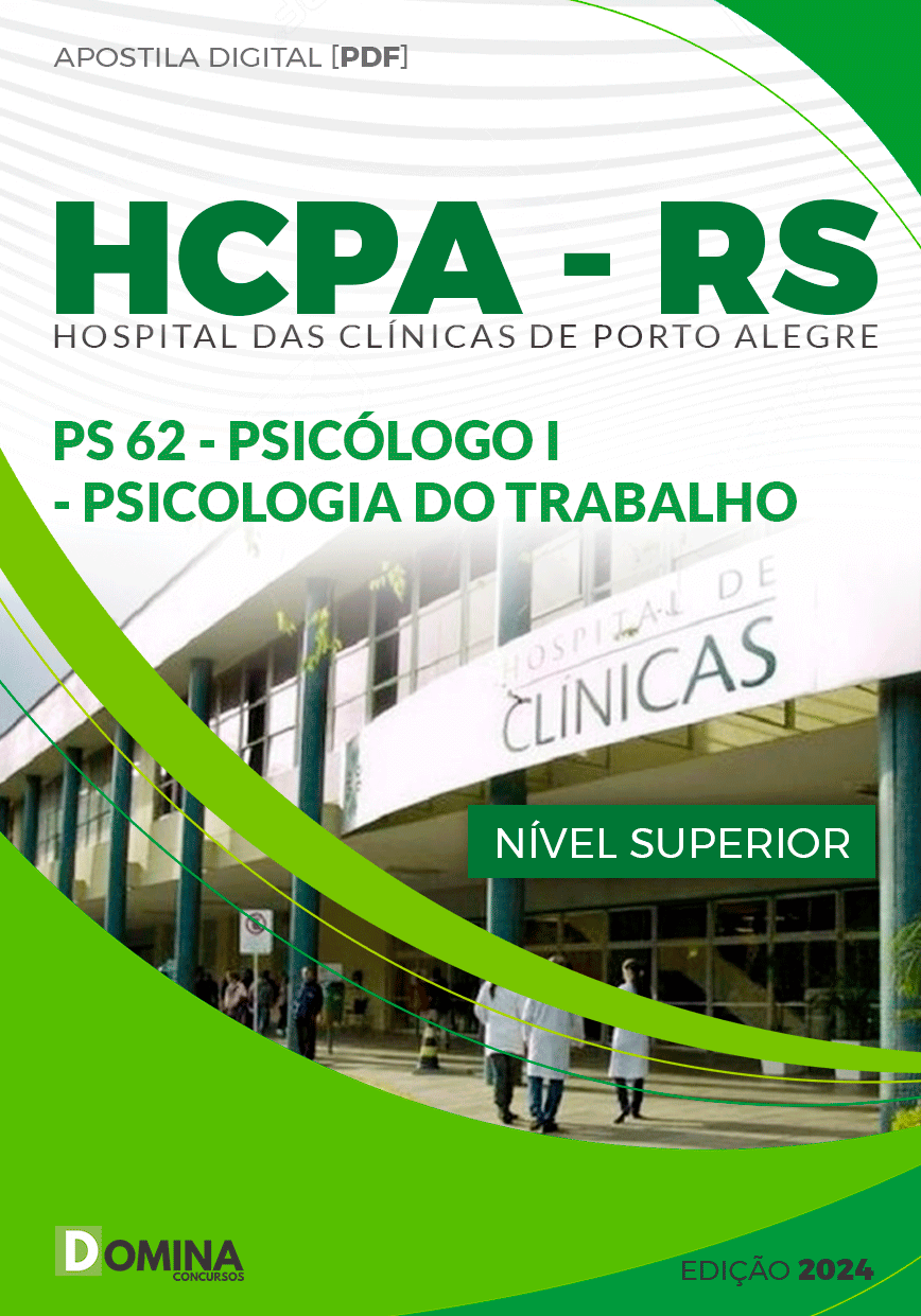 Apostila HCPA RS 2024 Psicólogo Psicologia do Trabalho