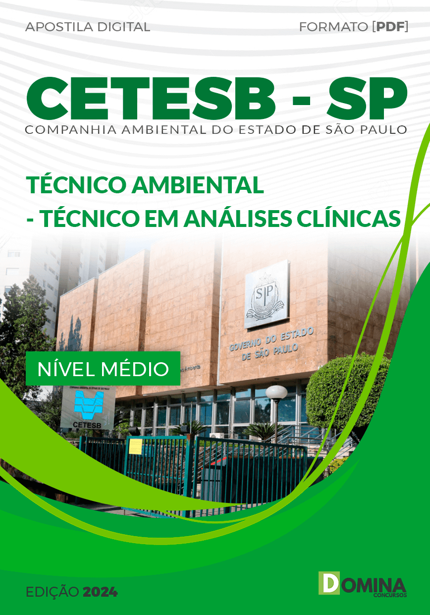 Apostila CETESB SP 2024 Técnico Ambiental Análises Clínicas