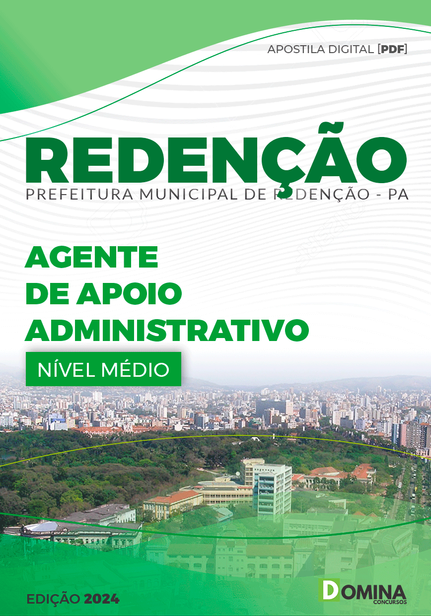 Apostila Pref Redenção PA 2024 Agente Apoio Administrativo