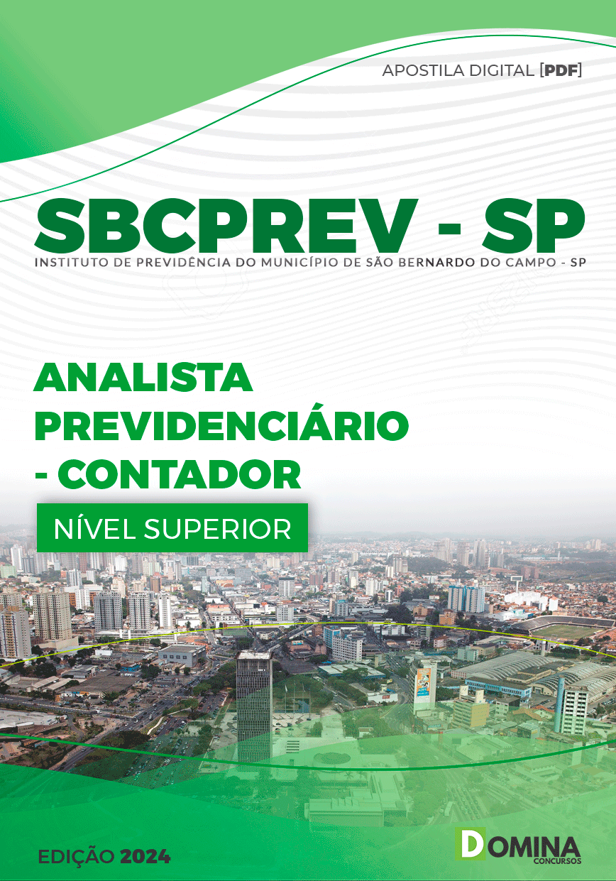 Apostila SBCPREV SP 2024 Analista Previdenciário Contador