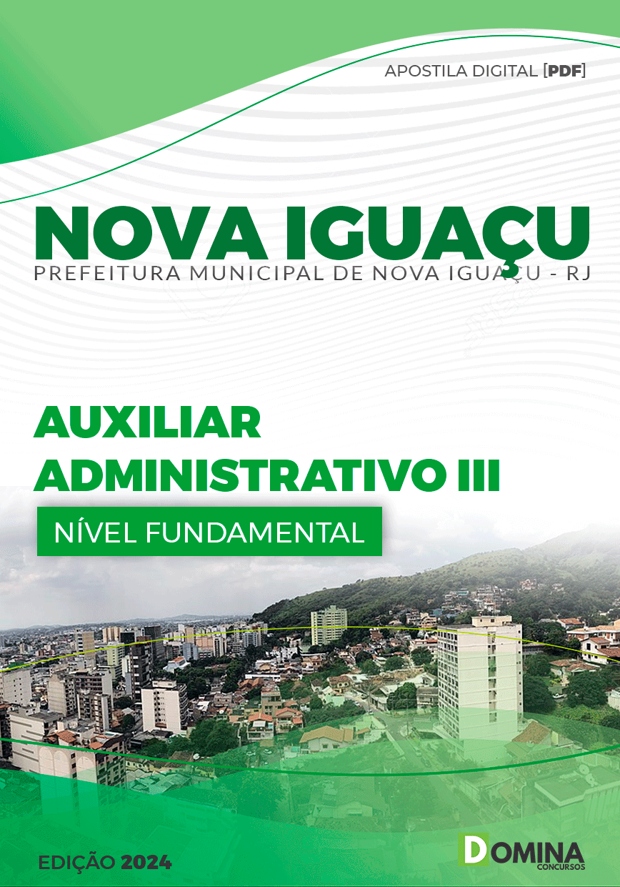 Apostila Pref Nova Iguaçu RJ 2024 Auxiliar Administrativo III
