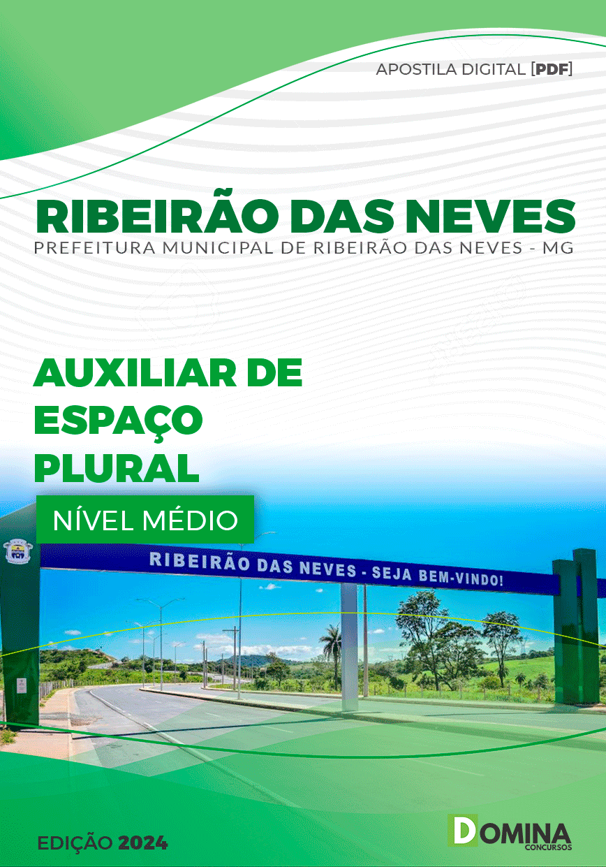 Pref Ribeirão das Neves MG 2024 Auxiliar de Espaço Plural