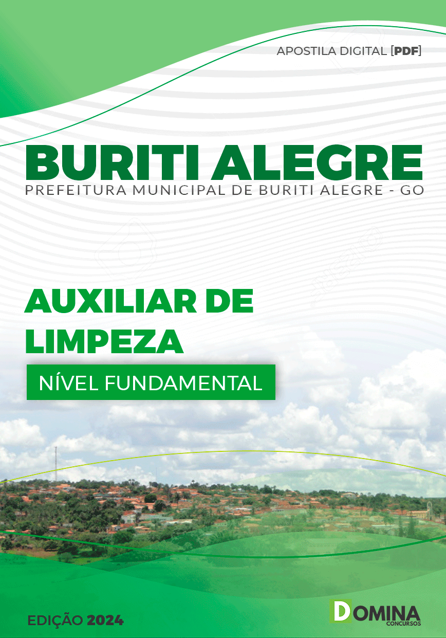 Apostila Pref Buriti Alegre GO 2024 Auxiliar de Limpeza
