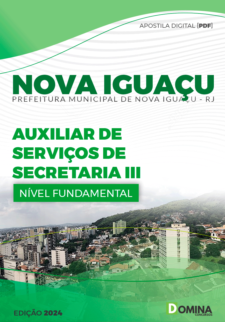 Apostila Pref Nova Iguaçu RJ 2024 Auxiliar Serviço Secretaria III