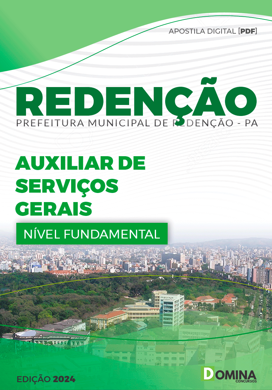 Apostila Pref Redenção PA 2024 Auxiliar Serviço Gerais