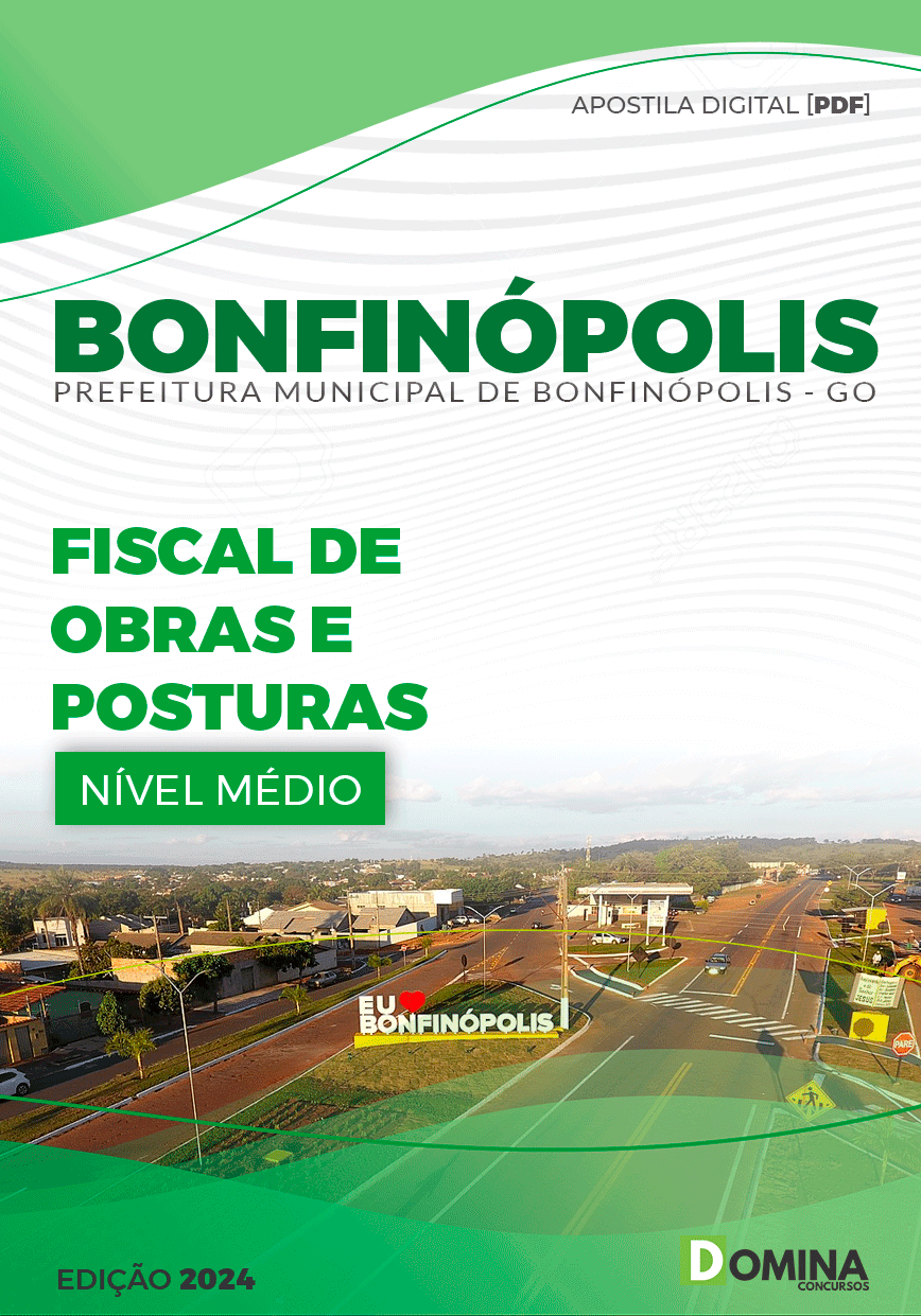 Apostila Pref Bonfinópolis GO 2024 Fiscal Obras Posturas