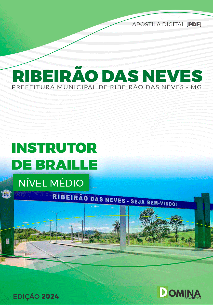 Apostila Pref Ribeirão das Neves MG 2024 Instrutor de BRAILLE