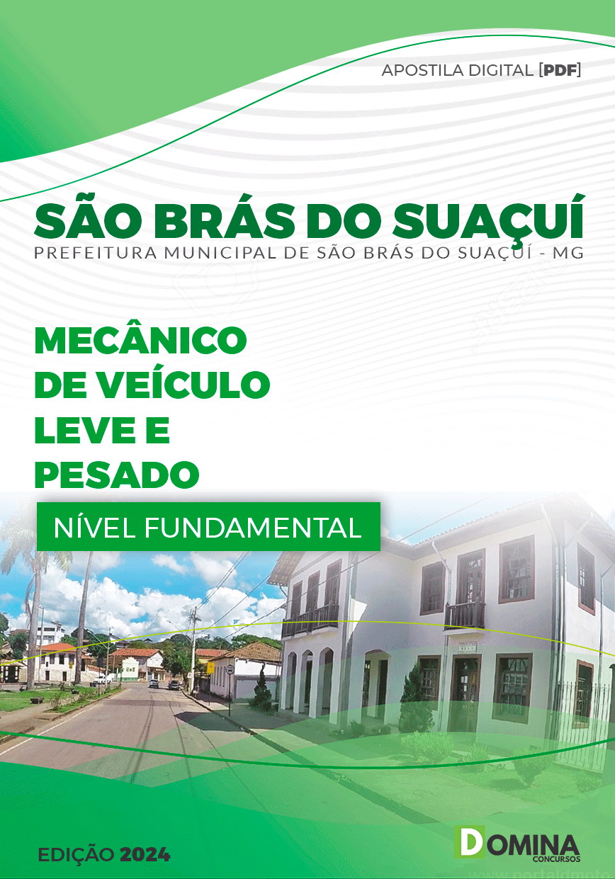 Apostila Pref São Brás do Suaçuí MG 2024 Mecânico Veículo Leve