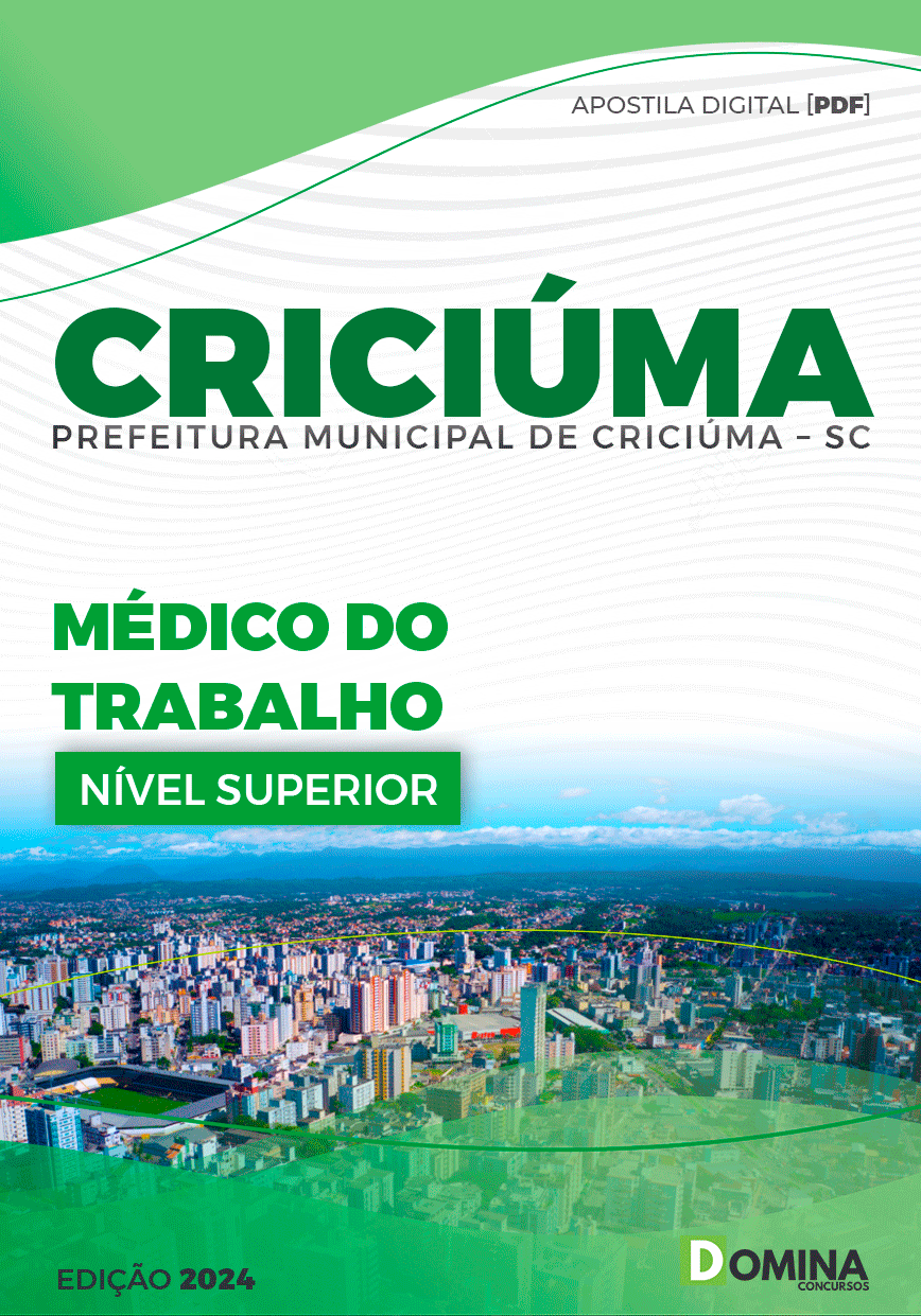 Apostila Pref Criciúma SC 2024 Médico Trabalho