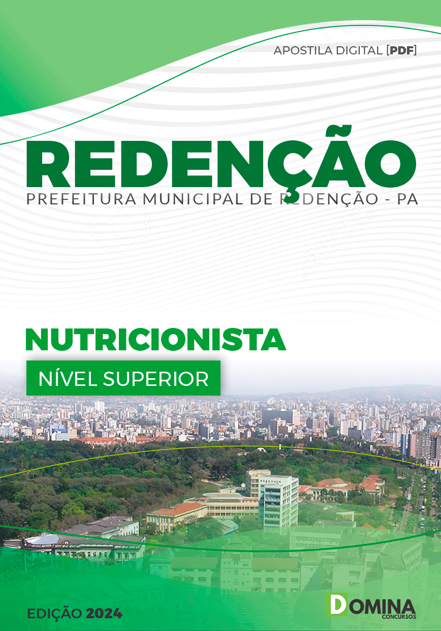 Apostila Pref Redenção PA 2024 Nutricionista