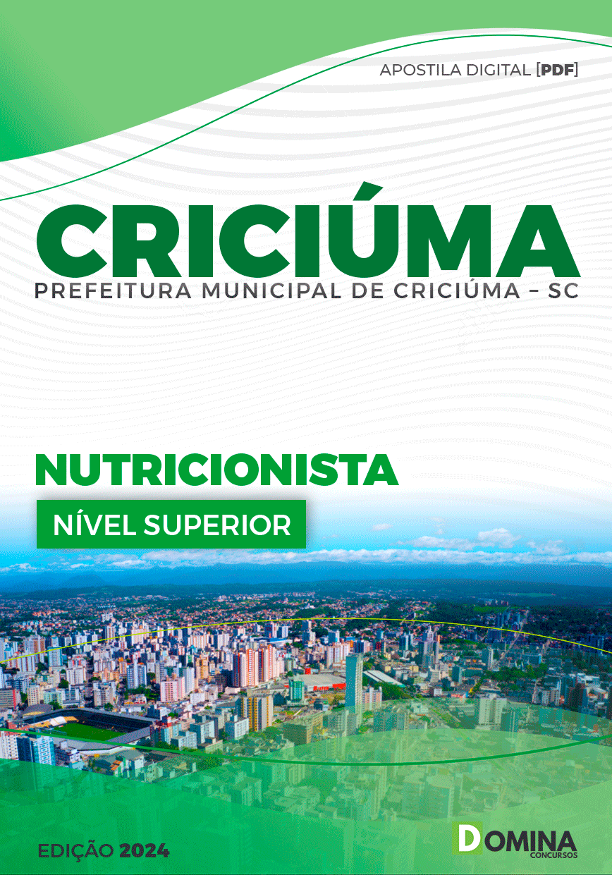 Apostila Pref Criciúma SC 2024 Nutricionista