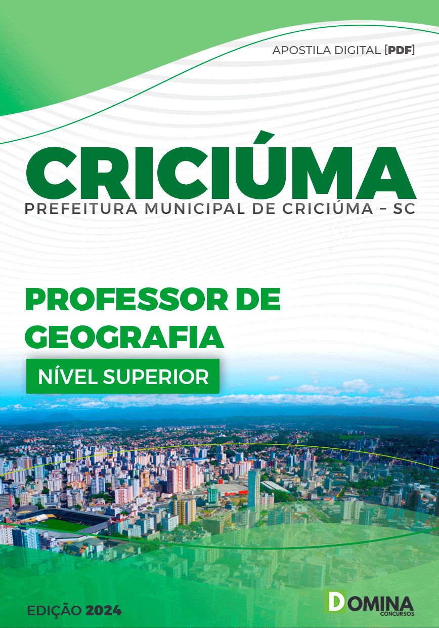 Apostila Pref Criciúma SC 2024 Professor Geografia