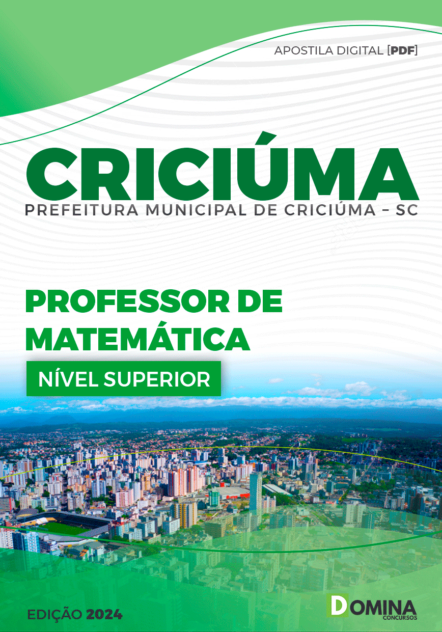 Apostila Pref Criciúma SC 2024 Professor Matemática
