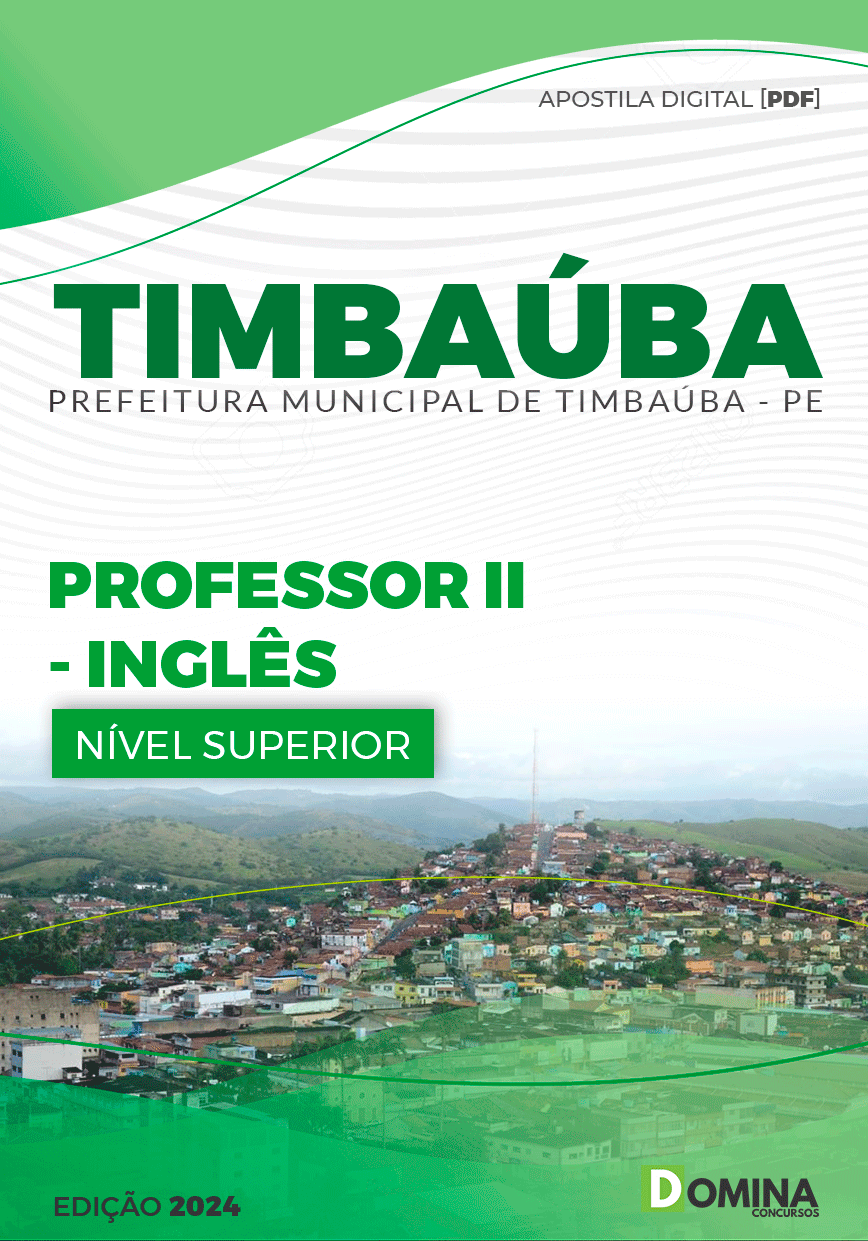 Apostila Pref Timbaúba PE 2024 Professor de Inglês