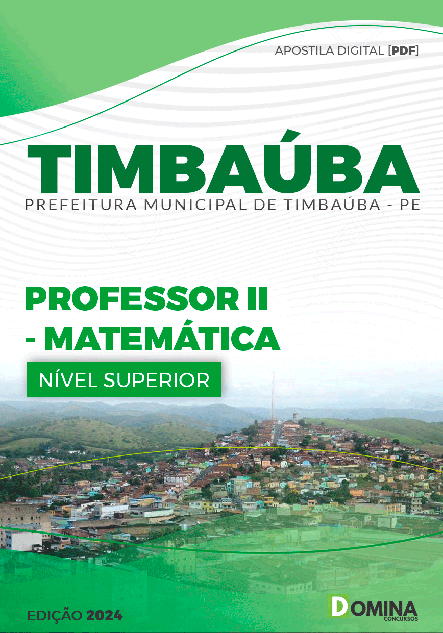 Apostila Pref Timbaúba PE 2024 Professor de Matemática