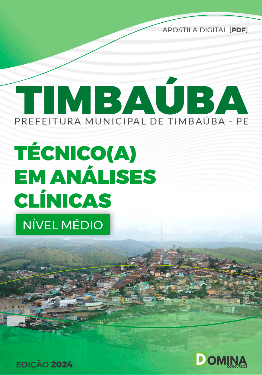 Apostila Pref Timbaúba PE 2024 Técnico em Análises Clínicas