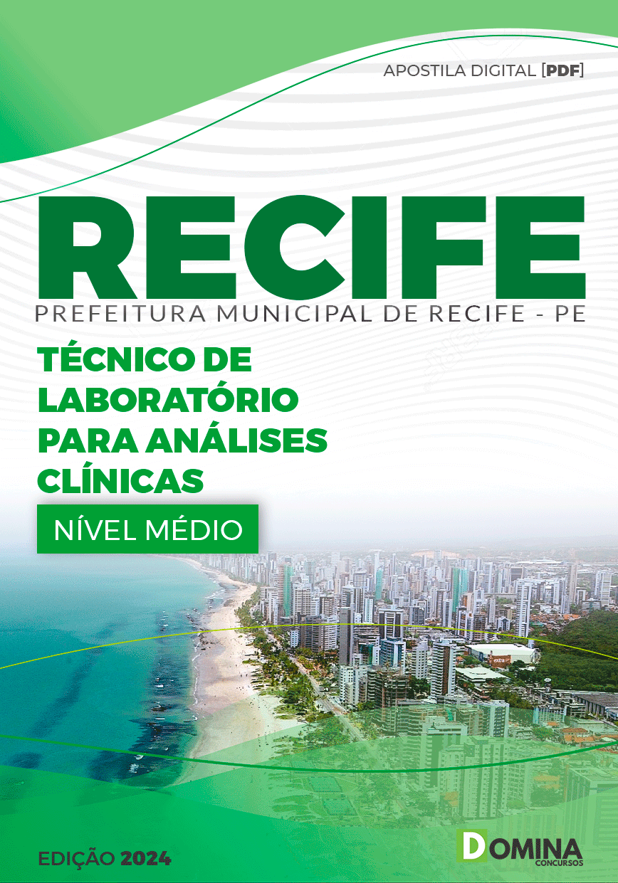 Apostila Pref Recife PE 2024 Técnico Laboratório Analise Clínicas