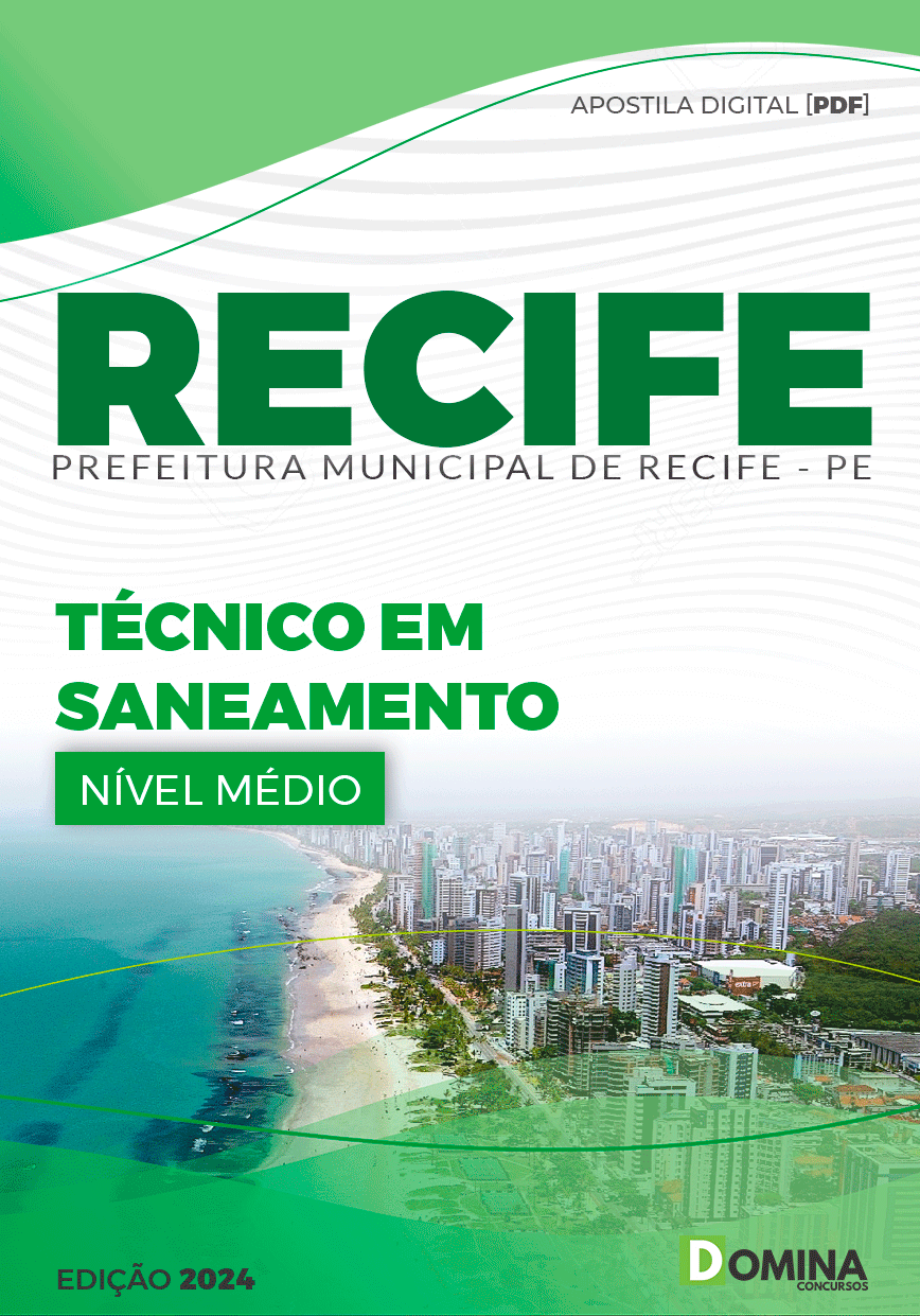Apostila Pref Recife PE 2024 Técnico Saneamento