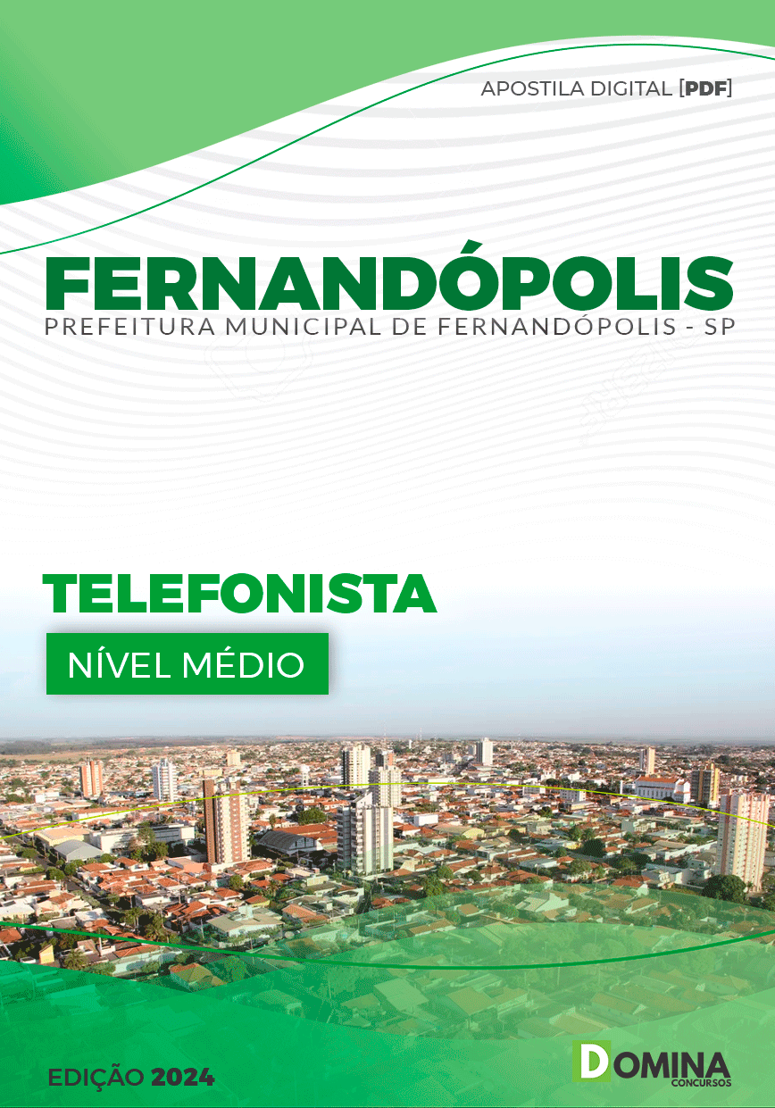 Apostila Pref Fernandópolis SP 2024 Telefonista