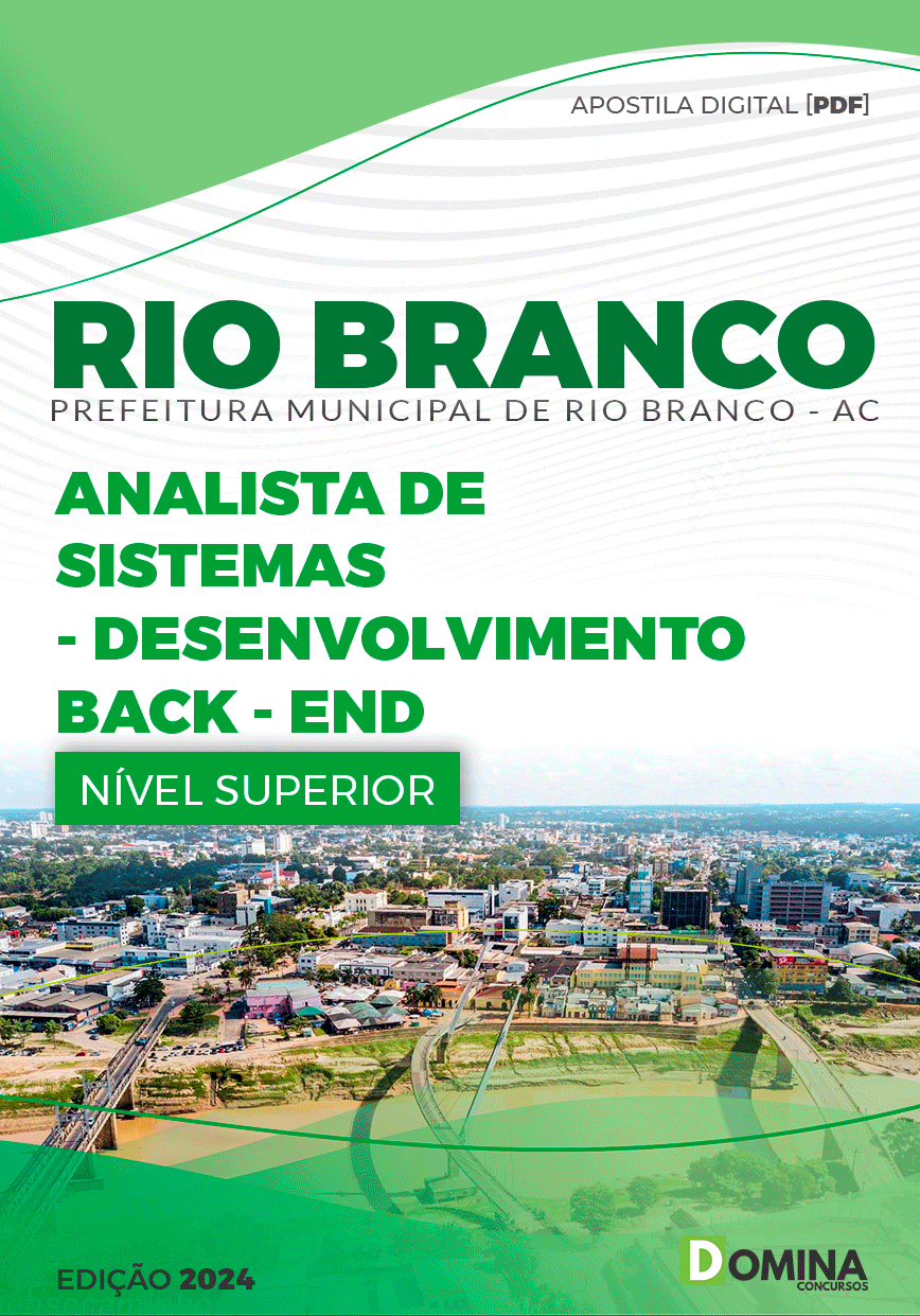 Apostila Pref Rio Branco AC 2024 Analista Sistemas Desenvolvimento Back End