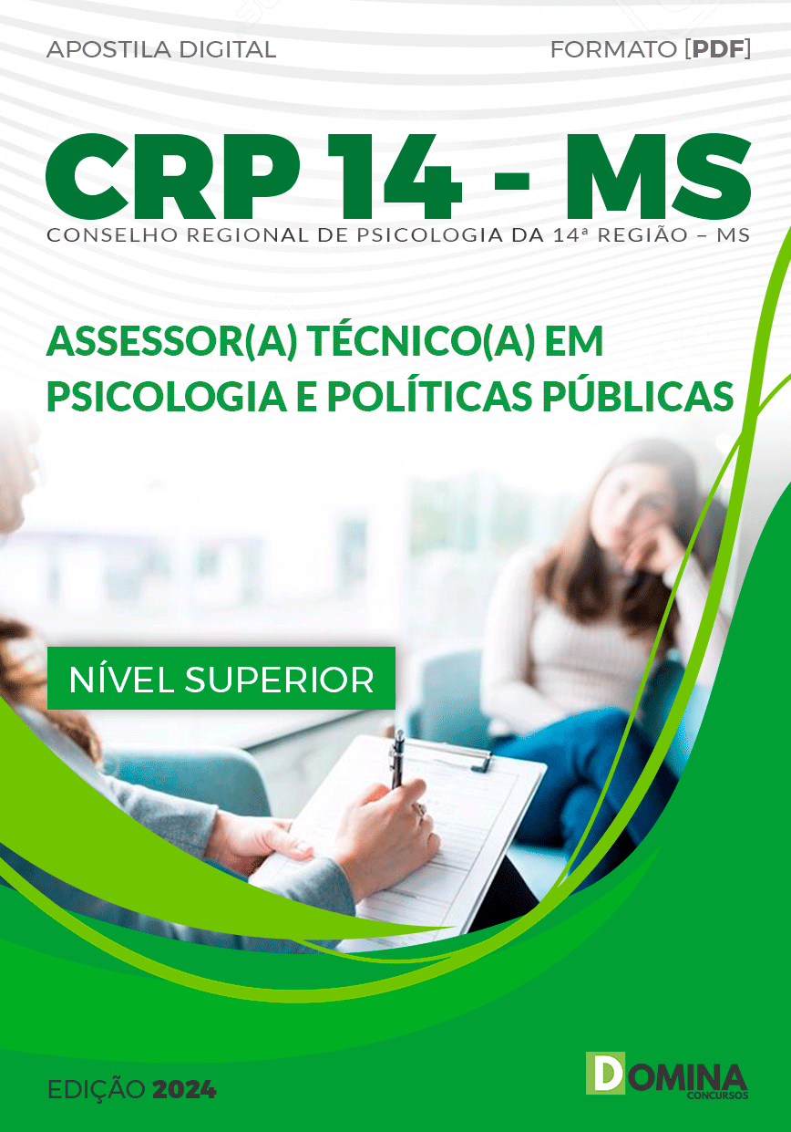 Apostila CRP 14 MS 2024 Assessor Técnico Psicologia