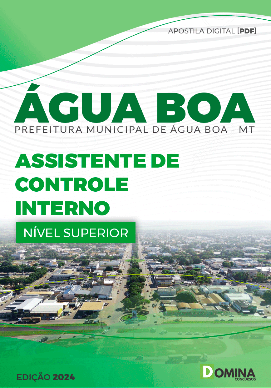 Apostila Pref Água Boa MT 2024 Assistente Controle Interno