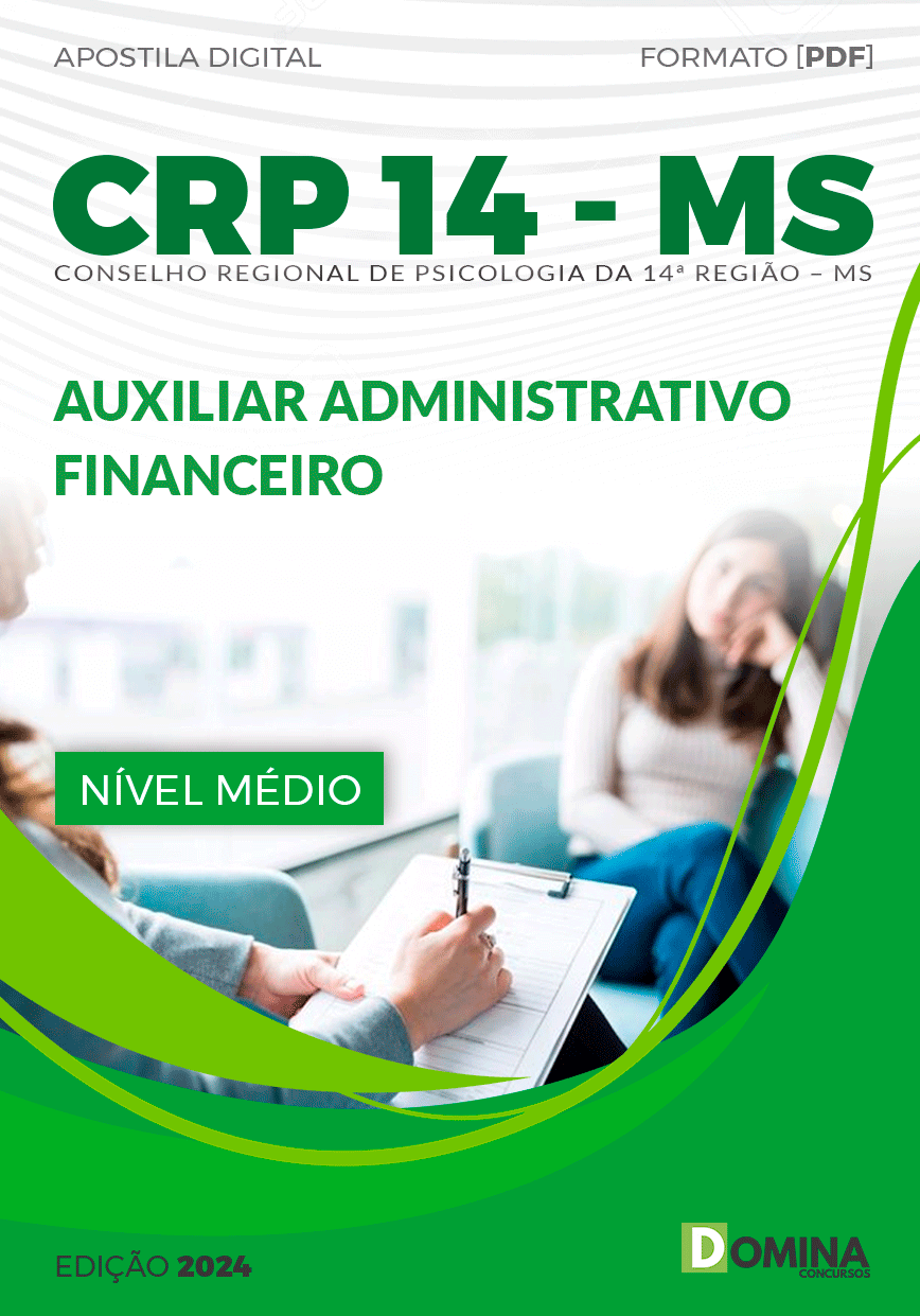 Apostila CRP 14 MS 2024 Auxiliar Administrativo Financeiro