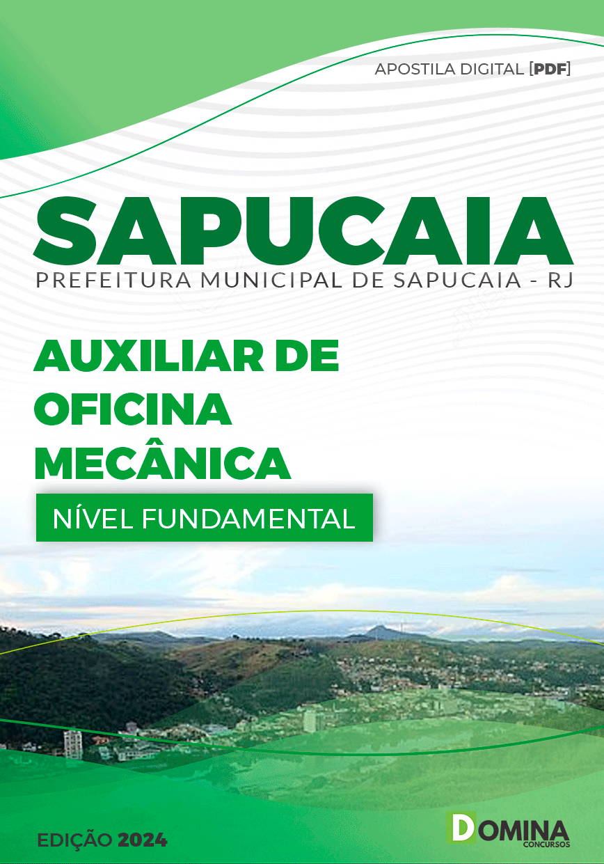 Apostila Pref Sapucaia RJ 2024 Auxiliar de Oficina Mecânica