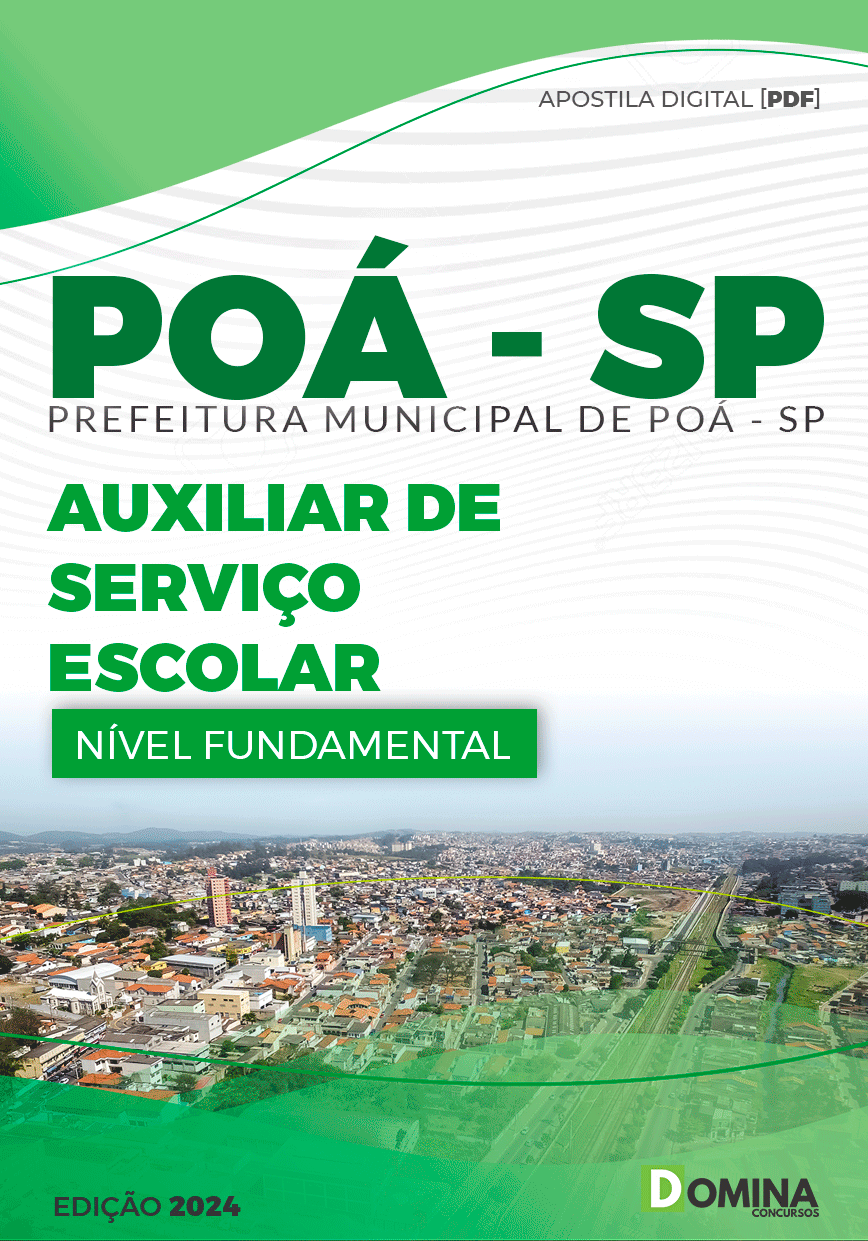 Apostila Pref Poá SP 2024 Auxiliar de Serviço Escolar