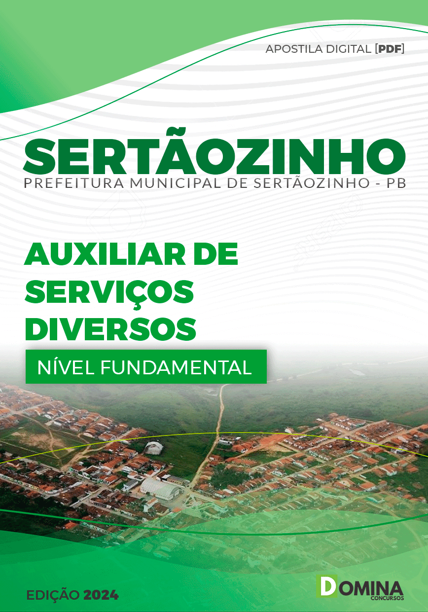 Apostila Pref Sertãozinho PB 2024 Auxiliar Serviços Diversos