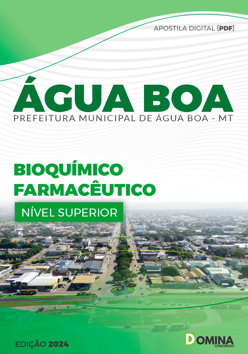 Apostila Pref Água Boa MT 2024 Bioquímico Farmacêutico