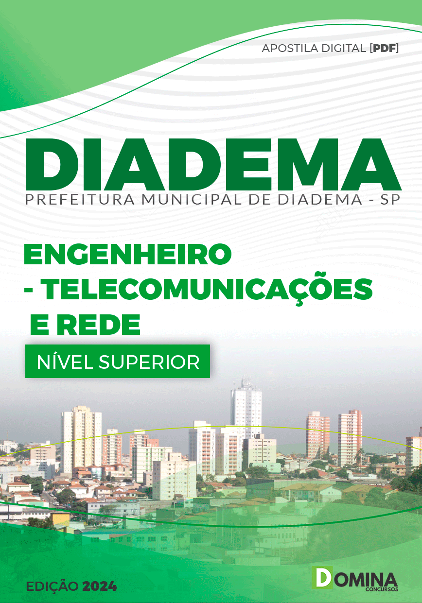 Apostila Pref Diadema SP 2024 Engenheiro Telecomunicações Rede