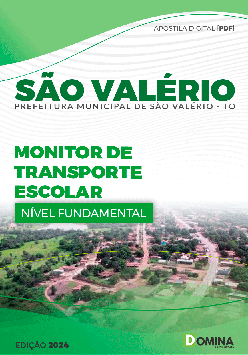 Apostila Pref São Valério 2024 Monitor Transporte Escolar